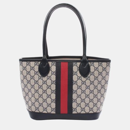 Gucci Coated Canvas Leather Black Multicolor Ophidia Gg Supreme Small Tote Bag - Gucci - Modalova