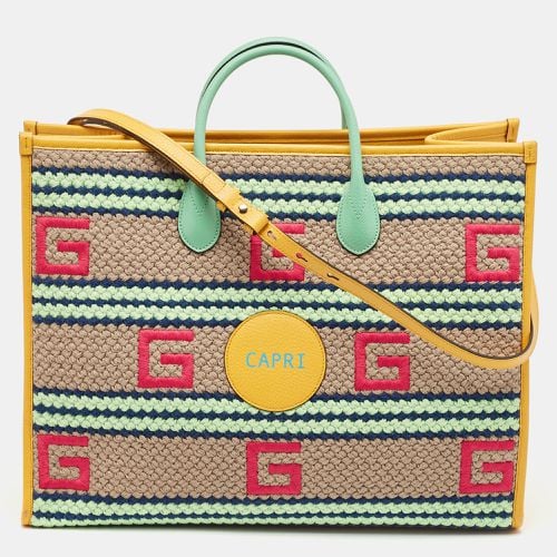 Square G Embroidered Fabric Capri Striped Tote - Gucci - Modalova