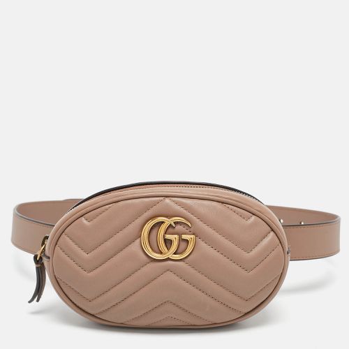 Gucci Beige Matelassé Leather Mini GG Marmont Belt Bag - Gucci - Modalova