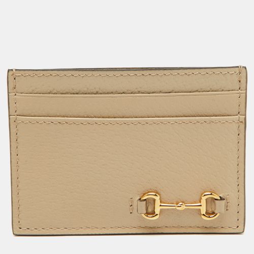 Gucci Light Beige Leather Horsebit Card Holder - Gucci - Modalova