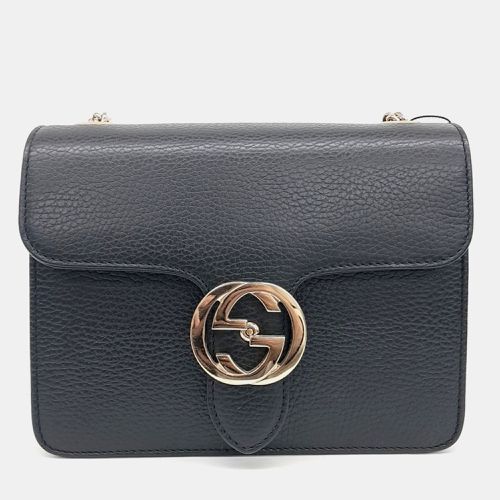 Gucci Grey Leather Interlocking GG Crossbody Bag - Gucci - Modalova