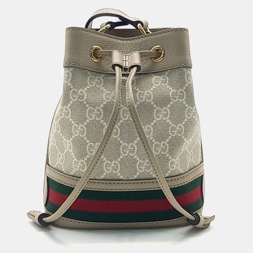 Gucci Beige Leather and PVC Ophidia mini bucket bag - Gucci - Modalova