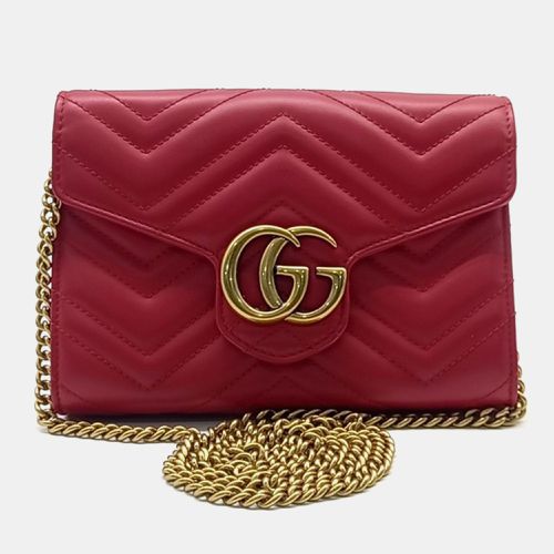 Gucci Red Leather Marmont Matrace Crossbody Bag - Gucci - Modalova