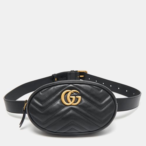 Gucci Black Matelassé Leather GG Marmont Belt Bag - Gucci - Modalova