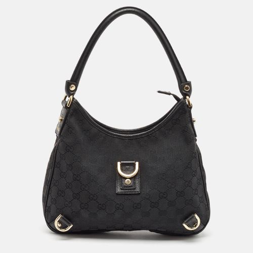 Gucci Black GG Canvas and Leather Abbey D-Ring Hobo - Gucci - Modalova