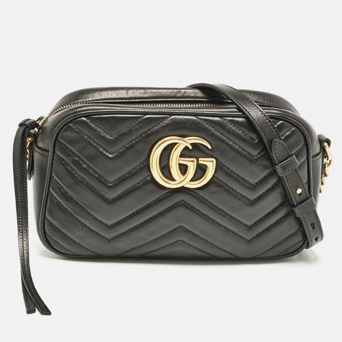 Gucci Black Matelassé Leather Small GG Marmont Shoulder Bag - Gucci - Modalova