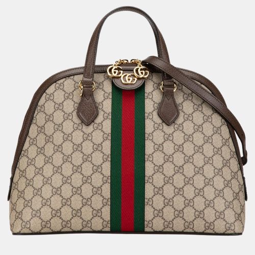 Gucci Brown Medium GG Supreme Ophidia Web Satchel - Gucci - Modalova