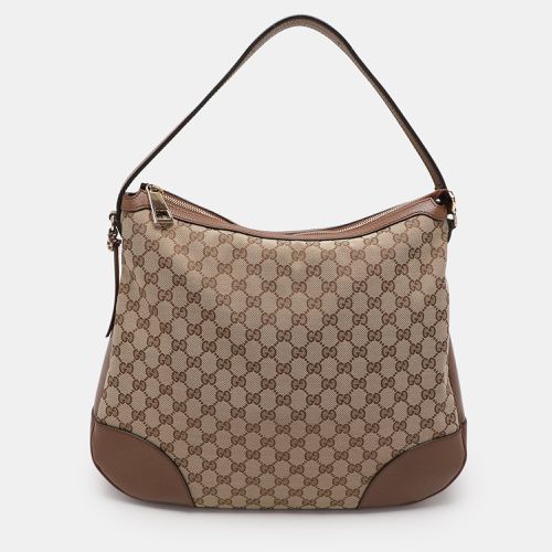 Gucci Beige Canvas and Leather Bree Hobo - Gucci - Modalova