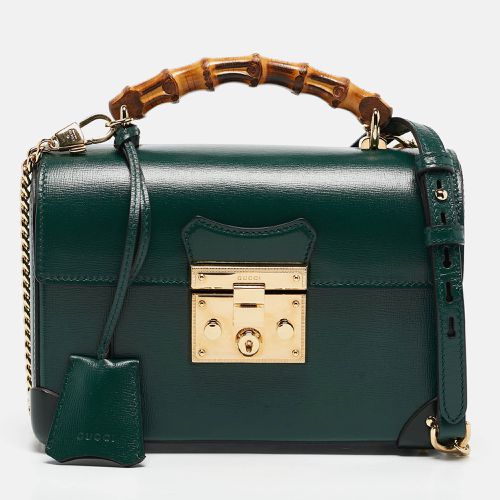 Leather Bamboo Padlock Top Handle Bag - Gucci - Modalova