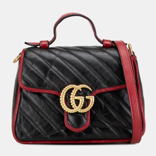 Gucci Black Mini GG Marmont Torchon Top Handle Bag - Gucci - Modalova