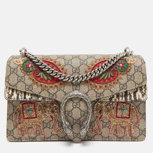 GG Supreme Canvas and Watersnake Small Elephant Embroidered Dionysus Shoulder Bag - Gucci - Modalova