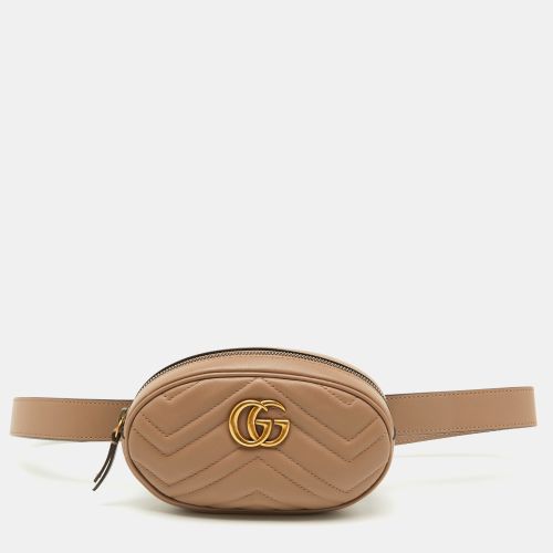 Gucci Beige Matelasse Leather GG Marmont Belt Bag - Gucci - Modalova