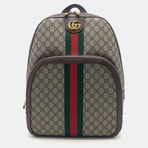 Gucci Beige Brown PVC Ophidia GG Supreme Medium Backpack - Gucci - Modalova