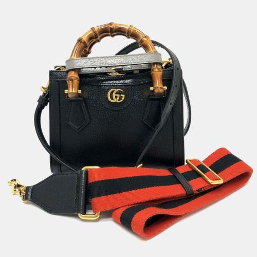 Gucci Black Leather Diana Bamboo Top Handle Bag - Gucci - Modalova