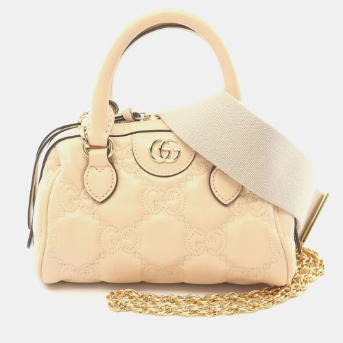 Gucci Beige Leather GG Matelasse Handbag - Gucci - Modalova