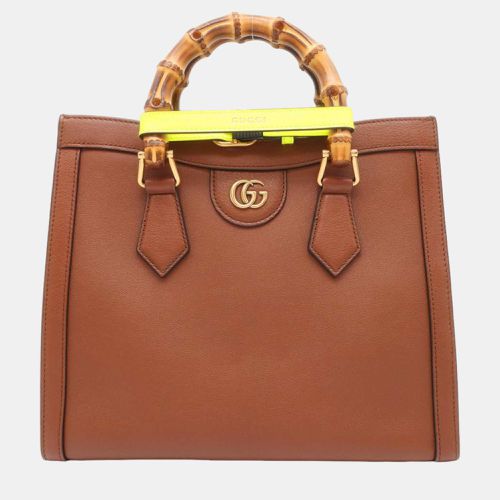 Gucci Brown Leather Small Bamboo Diana Tote Bag - Gucci - Modalova