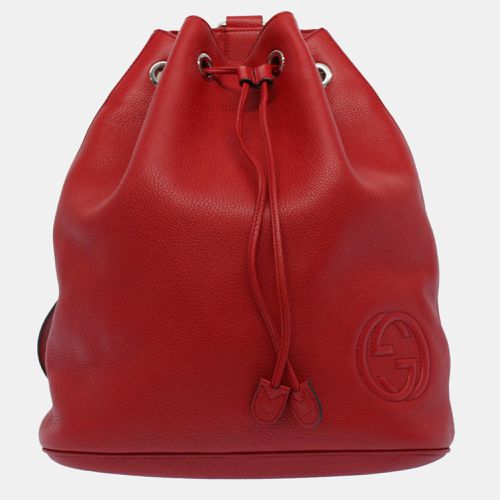 Gucci Red Leather Soho Bucket Bag - Gucci - Modalova