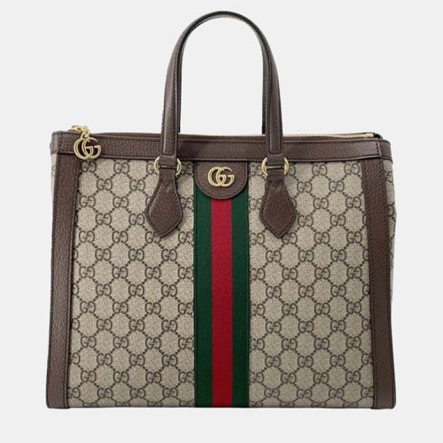 Gucci Beige/Brown Medium GG Supreme Ophidia Satchel - Gucci - Modalova