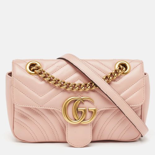 Gucci Pink Matelasse Leather Mini GG Marmont Shoulder Bag - Gucci - Modalova