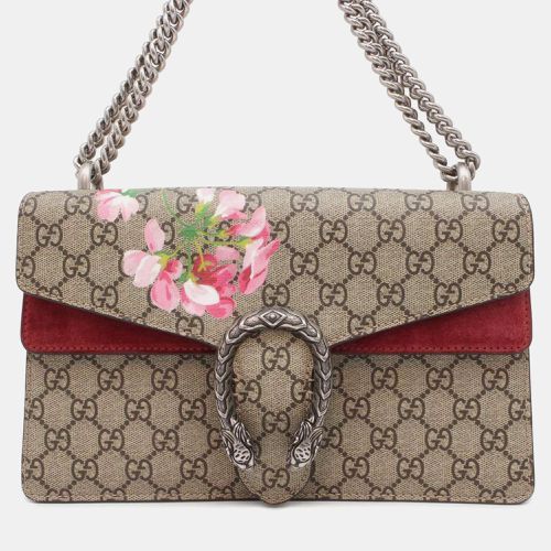 Gucci Brown/Red GG Canvas and Suede Small Dionysus Blooms Shoulder Bag - Gucci - Modalova