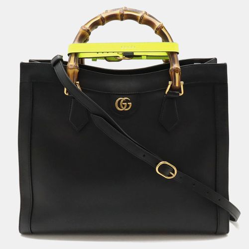 Gucci Black Leather Medium Bamboo Diana Tote Bag - Gucci - Modalova