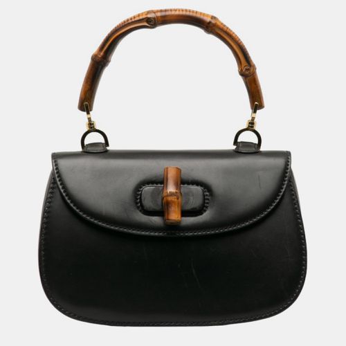 Gucci Black Leather Bamboo Top Handle Bag - Gucci - Modalova