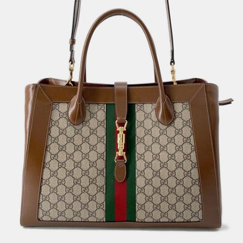 Beige/ GG Canvas and Leather Jackie 1961 Tote Bag - Gucci - Modalova