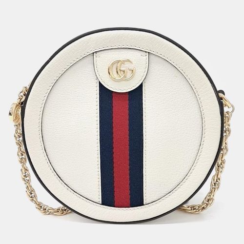 Gucci Off White Leather Mini Ophidia Crossbody Bag - Gucci - Modalova