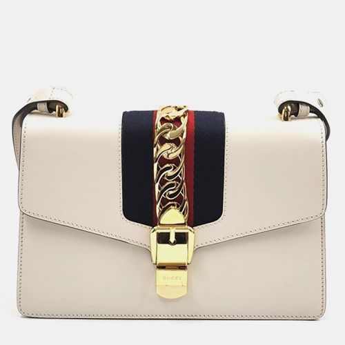 Gucci Ivory Leather Sylvie Shoulder Bag - Gucci - Modalova