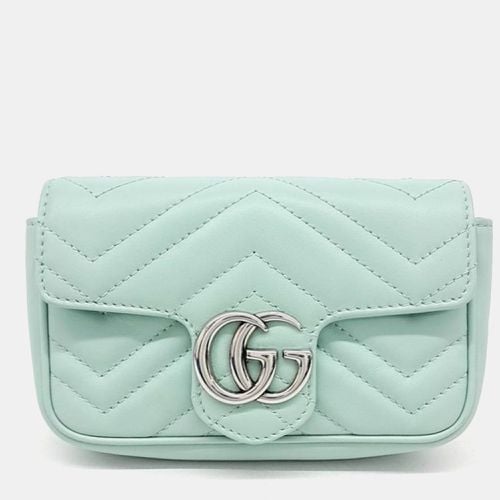 Gucci Mint Leather Super Mini GG Marmont Shoulder Bag - Gucci - Modalova