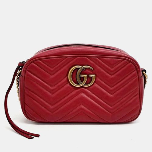 Gucci Red Leather Small Marmont Crossbody Bag - Gucci - Modalova