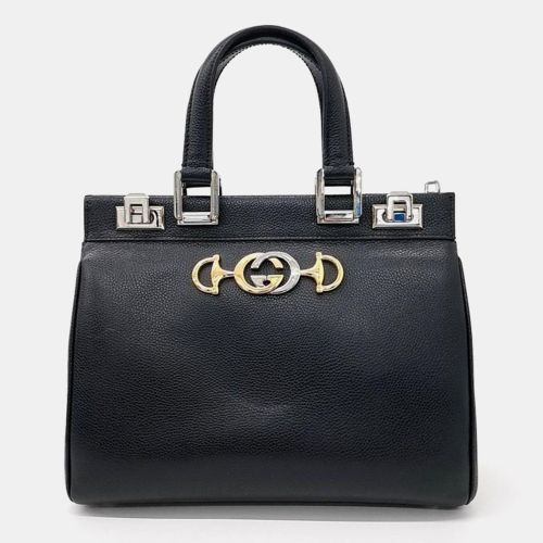 Gucci Black Leather Zumi Top Handle Small Bag - Gucci - Modalova