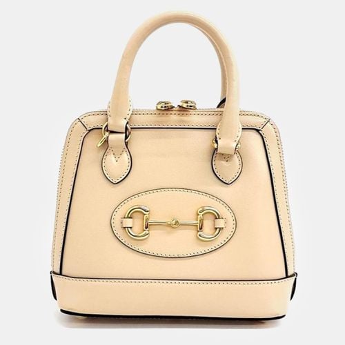 Gucci White Leather Horsebit 1955 Mini Top Handle Bag - Gucci - Modalova