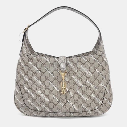 Gucci x Balenciaga Beige GG Supreme Hacker Project Jackie 1961 Medium Hobo Bag - Gucci - Modalova