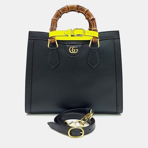 Gucci Black Leather Diana Bamboo Small Tote Bag - Gucci - Modalova