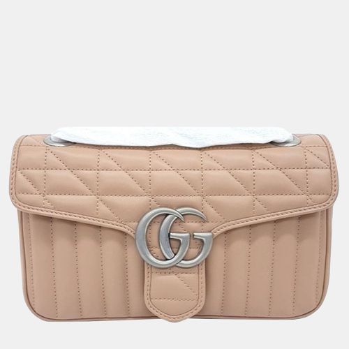 Gucci Beige Leather Small Marmont Matelasse Shoulder Bag - Gucci - Modalova