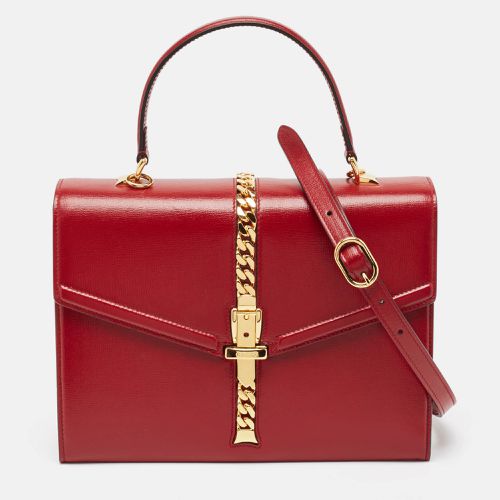 Gucci Red Leather Sylvie 1969 Top Handle Bag - Gucci - Modalova