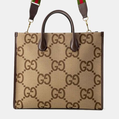 Gucci Beige/Brown Jumbo GG Canvas Tote Bag - Gucci - Modalova