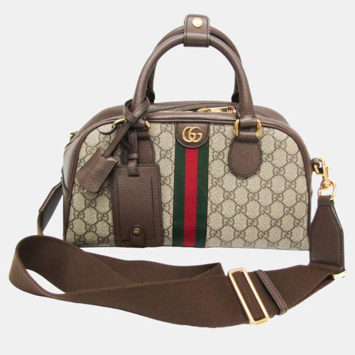 Gucci Beige/Brown GG Supreme Canvas Ophidia Satchel - Gucci - Modalova