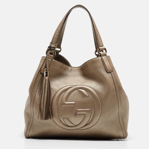 Gucci Gold Pebbled Leather Medium Soho Shoulder Bag - Gucci - Modalova