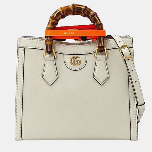 Gucci Cream Leather Medium Bamboo Diana Tote Bag - Gucci - Modalova