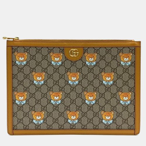 Gucci x KAI Beige Printed GG Coated Canvas Pouch - Gucci - Modalova