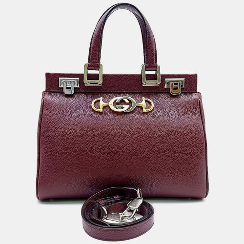 Gucci Burgundy Leather Small Zumi Top Handle Bag - Gucci - Modalova