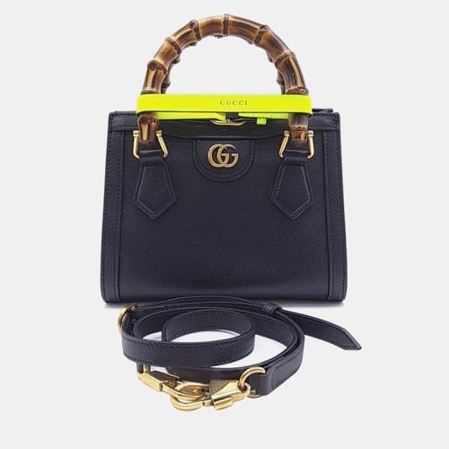 Gucci Black Leather Mini Diana Bamboo Top Handle Bag - Gucci - Modalova