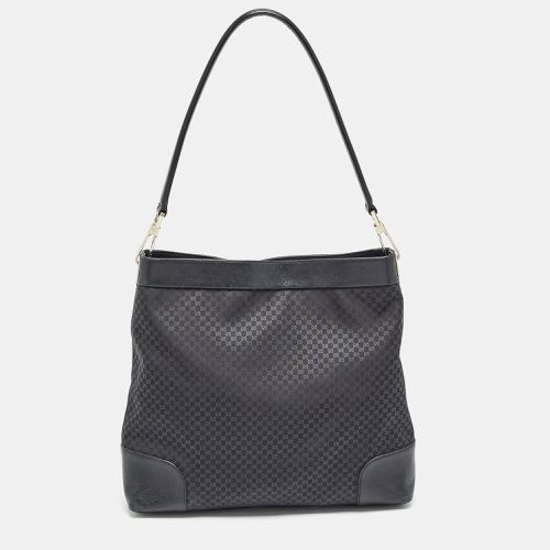 Gucci Black Micro GG Satin and Leather Bucket Shoulder Bag - Gucci - Modalova