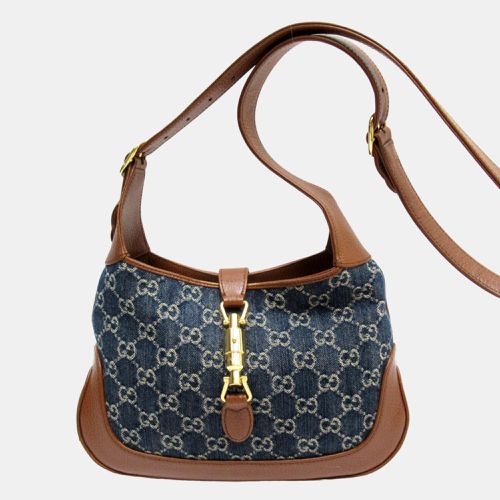 Blue/ New Denim GG Monogram Calfskin Small Jackie 1961 Shoulder Bag - Gucci - Modalova