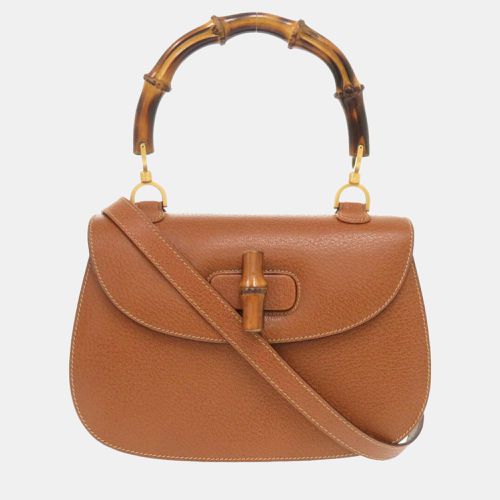 Gucci Brown Leather Bamboo 1947 Top Handle Bag - Gucci - Modalova