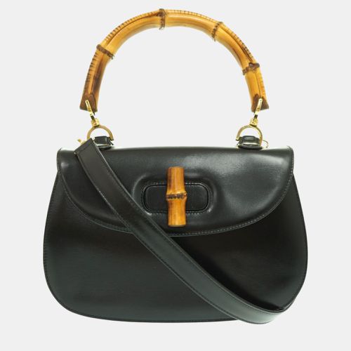 Gucci Black Leather Small Bamboo 1947 Handle Bag - Gucci - Modalova