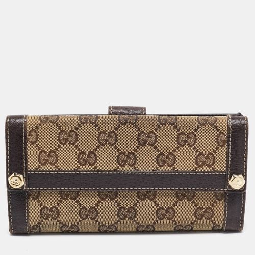 Gucci Beige/Brown GG Canvas and Leather Charmy Continental Wallet - Gucci - Modalova