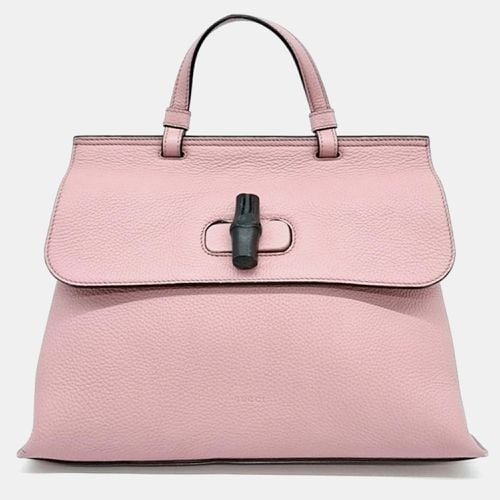 Gucci Pink Leather Bamboo Daily Top Handle Bag - Gucci - Modalova